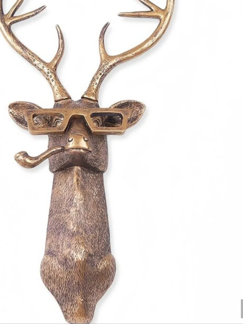 Bronze Deer Head Wall Decor